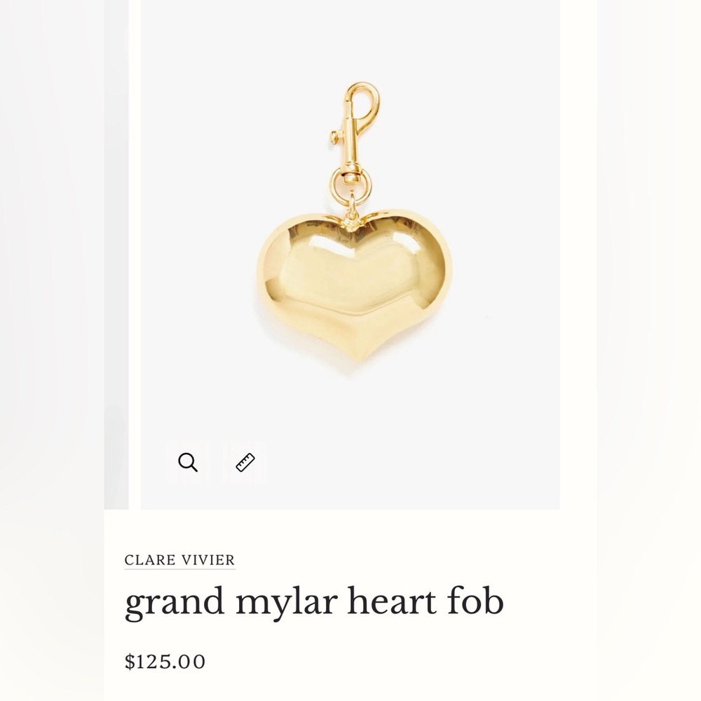 Clare V. Grand Mylar Heart Fob - Picture 2 of 5